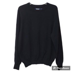 Boca Classics Men's Black Knit Long Sleeve Crewneck Pullover Lightweight Sweater